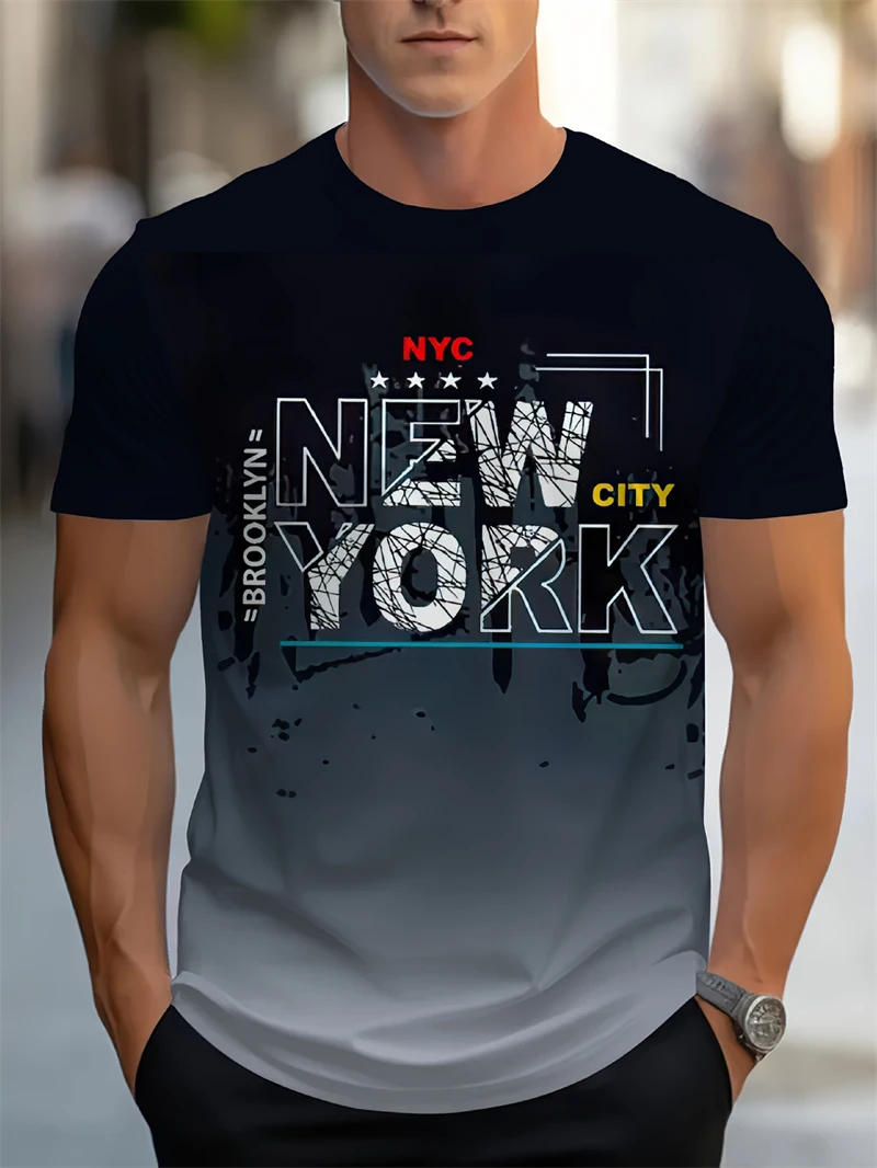 3D Printing York - 패션 남성용 뉴욕시 NYC 프린트 티셔츠