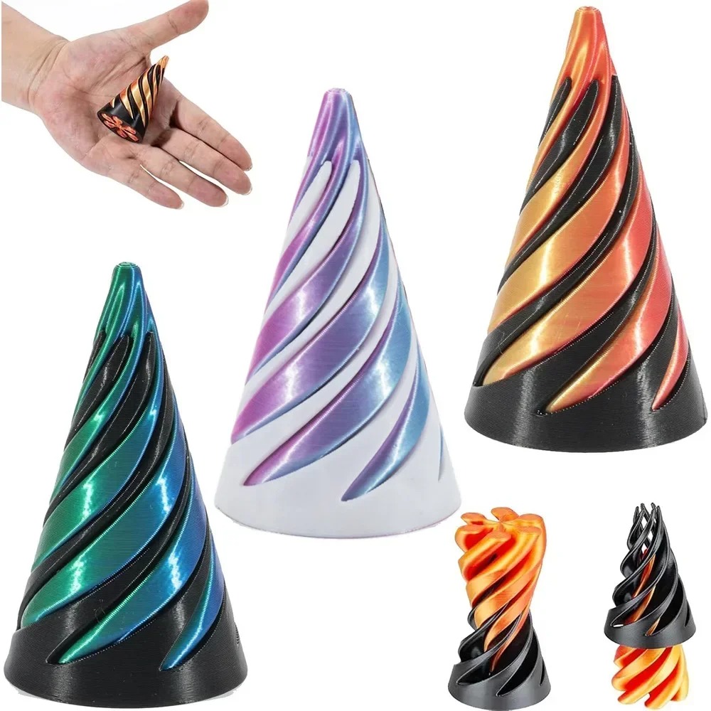 3D Printing Idea - 3D 프린팅된 나선형 콘 장난감, 불가능한
