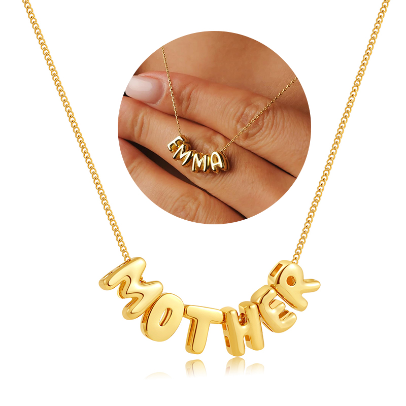 버블 레터 목걸이 맞춤형 3D 버블 레터 풍선 이름 목 - 3D Printing Jewelry 리뷰 및 가격