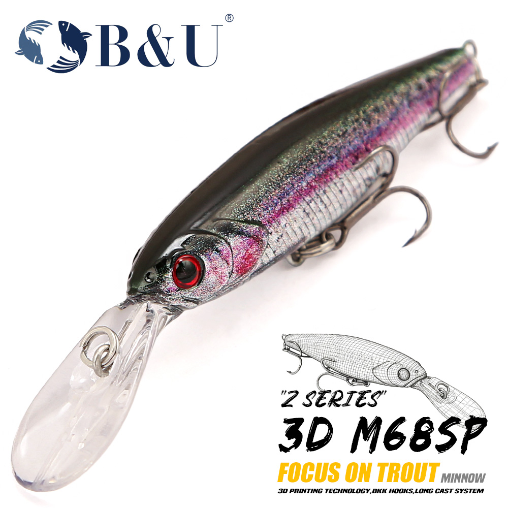 B&U 딥 다이빙 서스펜딩 미노우, 3D 프린팅 기술, - 3D Printing Technology 리뷰 및 가격