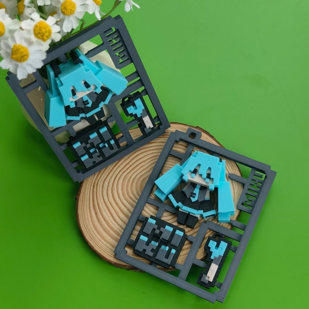 3D 프린팅 귀여운 픽셀 하츠네 미쿠 반조립 모델, 베 - 3D Printing Idea 리뷰 및 가격
