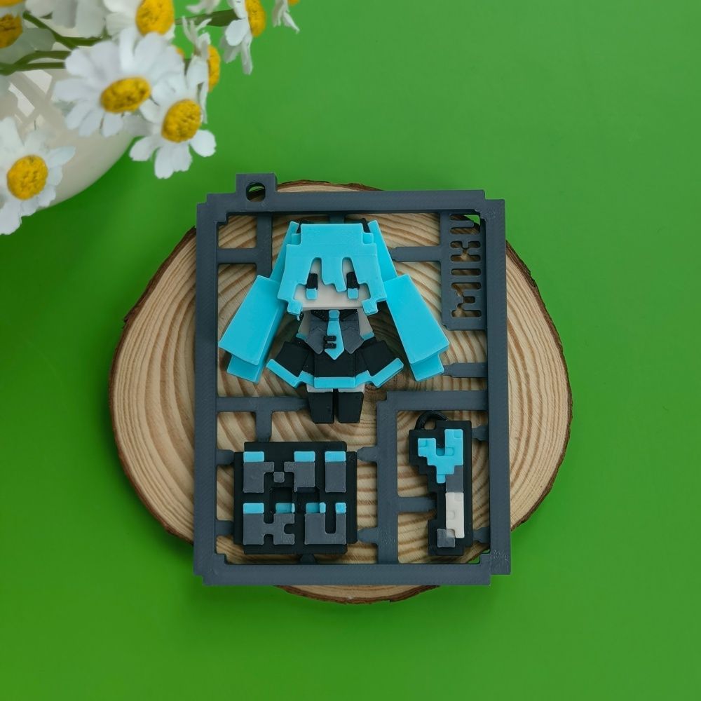 3D 프린팅 귀여운 픽셀 하츠네 미쿠 반조립 모델, 베 - 3D Printing Idea 리뷰 및 가격