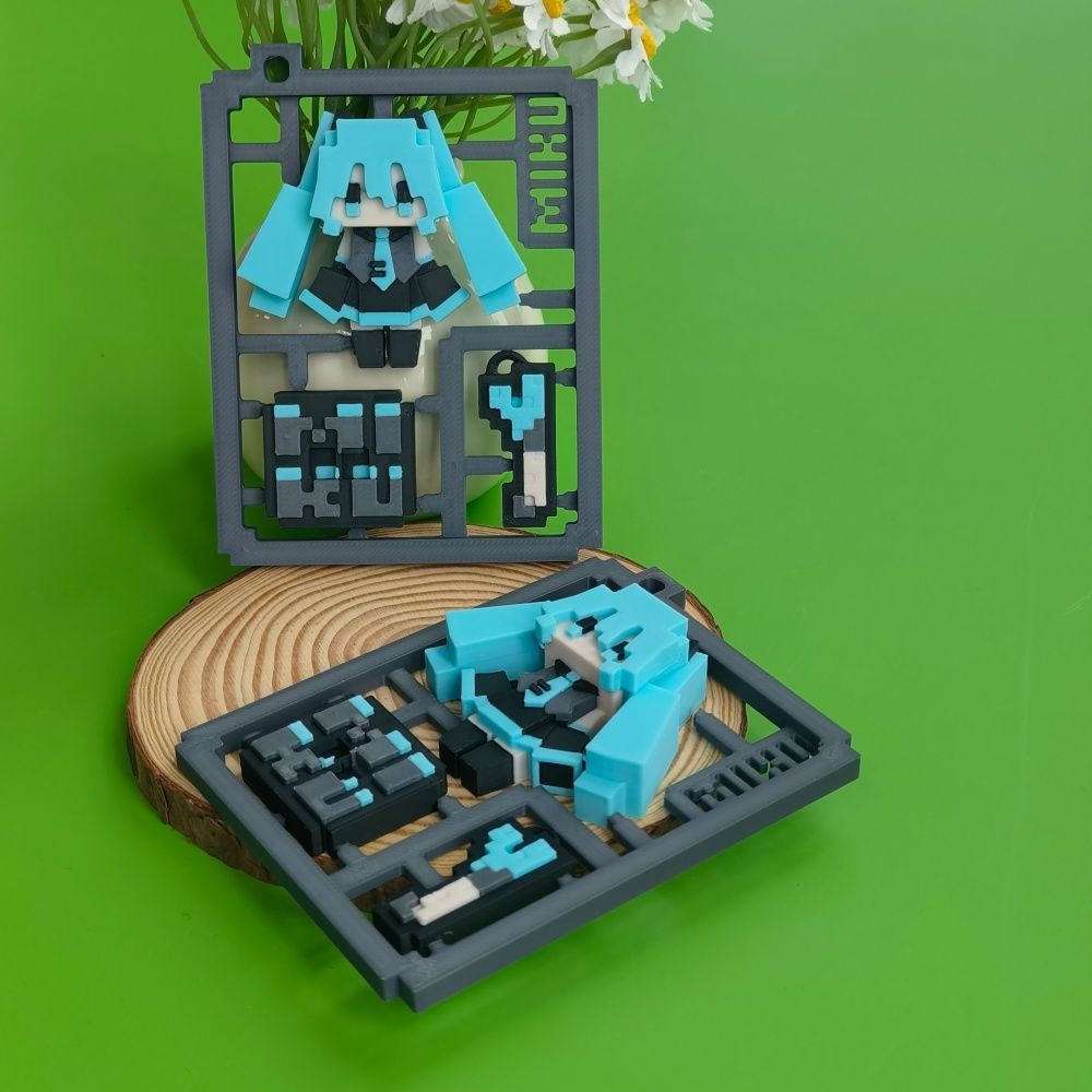 3D 프린팅 귀여운 픽셀 하츠네 미쿠 반조립 모델, 베 - 3D Printing Idea 리뷰 및 가격