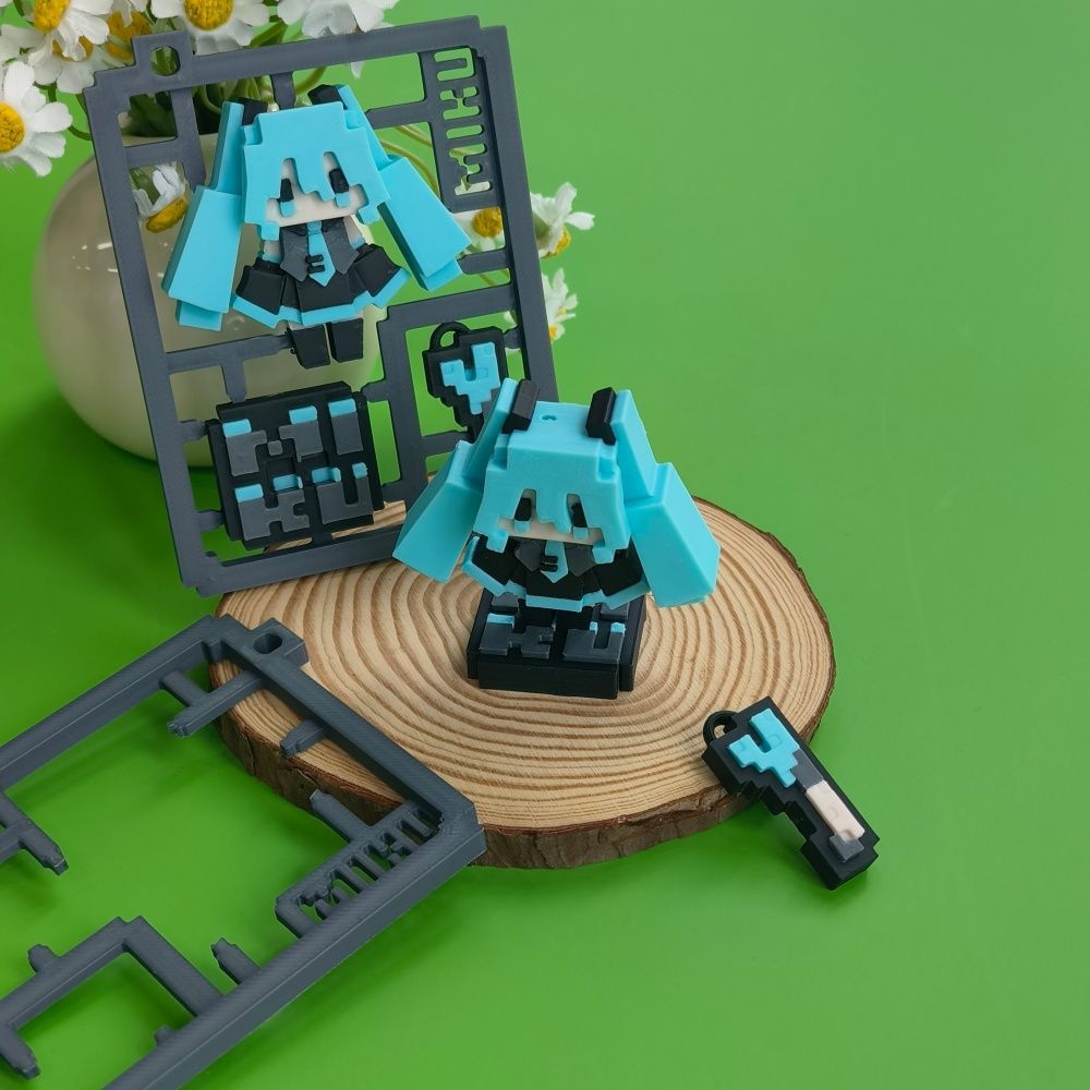 3D 프린팅 귀여운 픽셀 하츠네 미쿠 반조립 모델, 베 - 3D Printing Idea 리뷰 및 가격