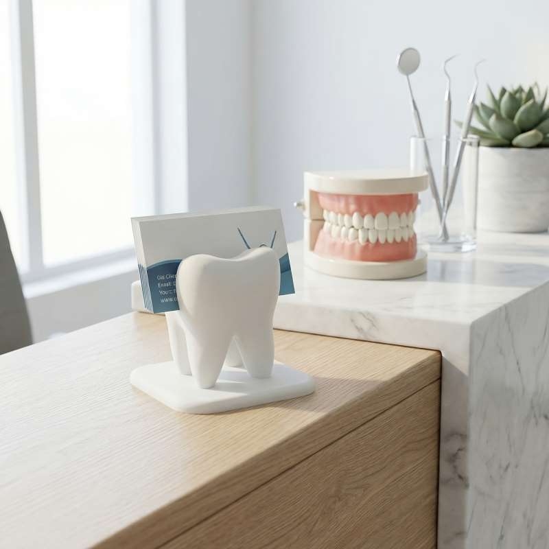 3D 프린팅된 치아 모양 명함 홀더 치과 진료소 접수  - 3D Printing Desk 리뷰 및 가격