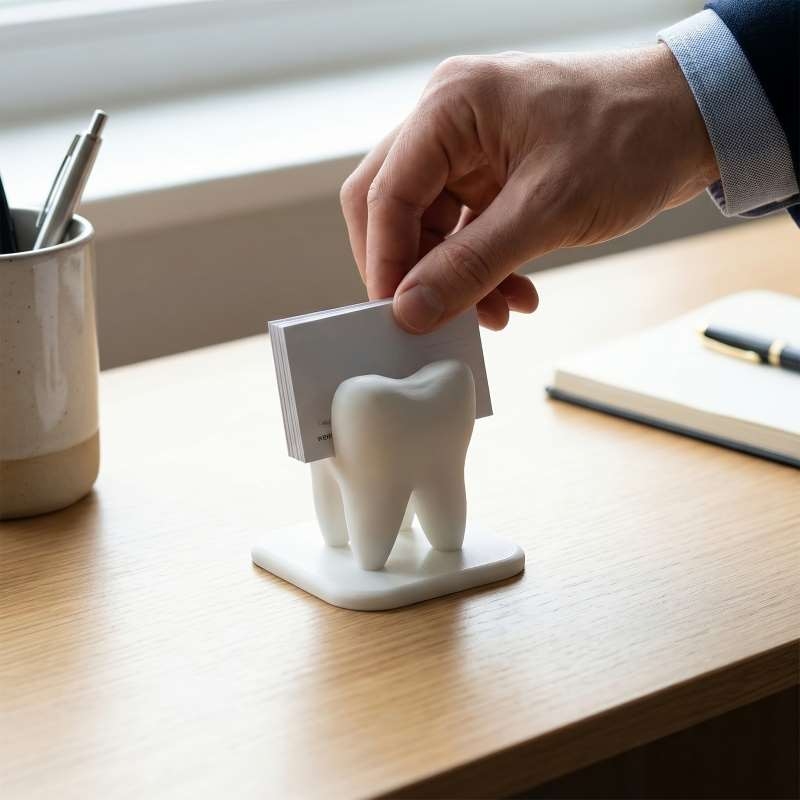 3D 프린팅된 치아 모양 명함 홀더 치과 진료소 접수  - 3D Printing Desk 리뷰 및 가격