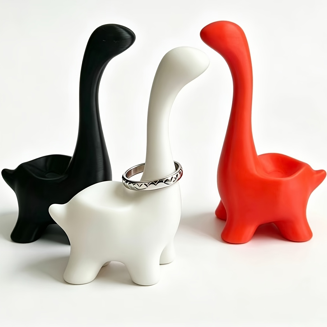 2Pcs 간단한 긴 목 공룡 링 홀더 입구 데스크탑 장 - 3D Printing Jewelry 리뷰 및 가격